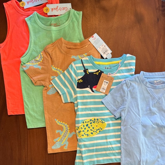 Mini Boden Other - Mixed Kids Tees - Coral, Mint, Tan, Aqua Stripe & Light Blue